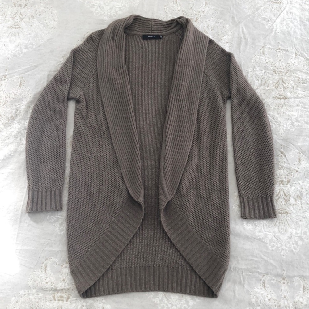 Brown Open Front Cardigan
